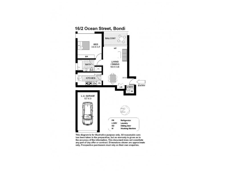16/2 Ocean Street, Bondi NSW 2026 Floorplan