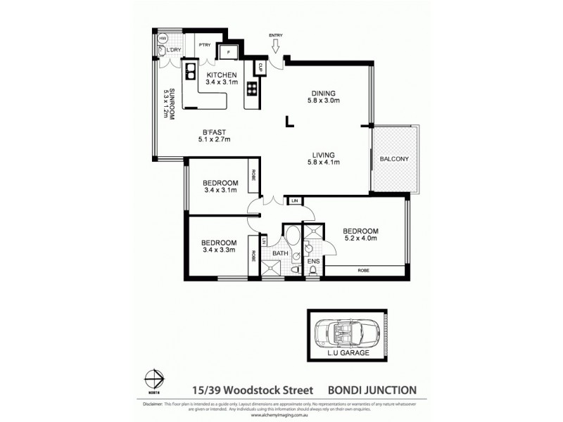 15/39 Woodstock Street, Bondi Junction NSW 2022 Floorplan