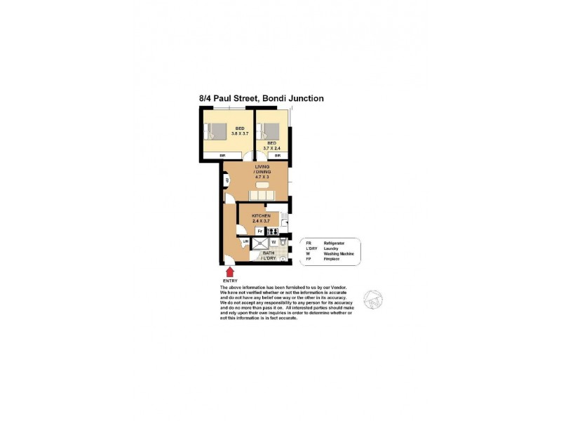 8/4 Paul Street, Bondi Junction NSW 2022 Floorplan