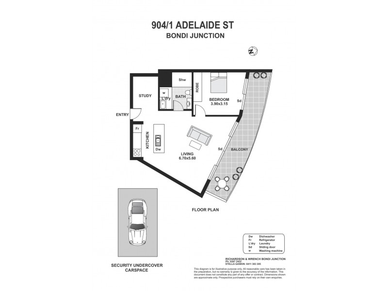 904/1 Adelaide Street, Bondi Junction NSW 2022 Floorplan