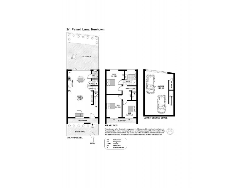 2/1 Pemell Lane, Newtown NSW 2042 Floorplan