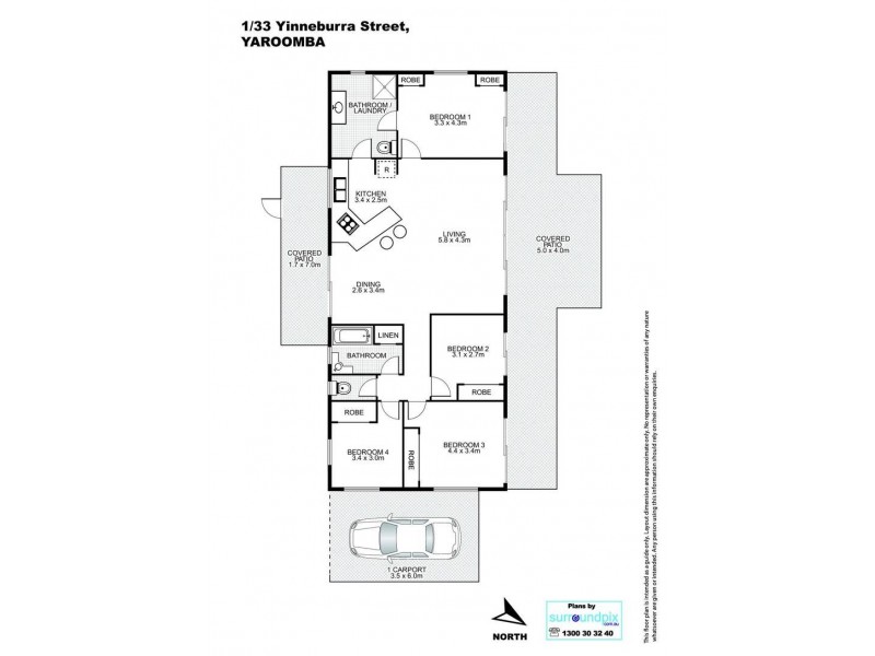 1/33 Yinneburra Street, Yaroomba QLD 4573 Floorplan