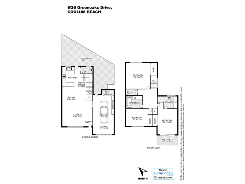6/26 Greenoaks Drive, Coolum Beach QLD 4573 Floorplan