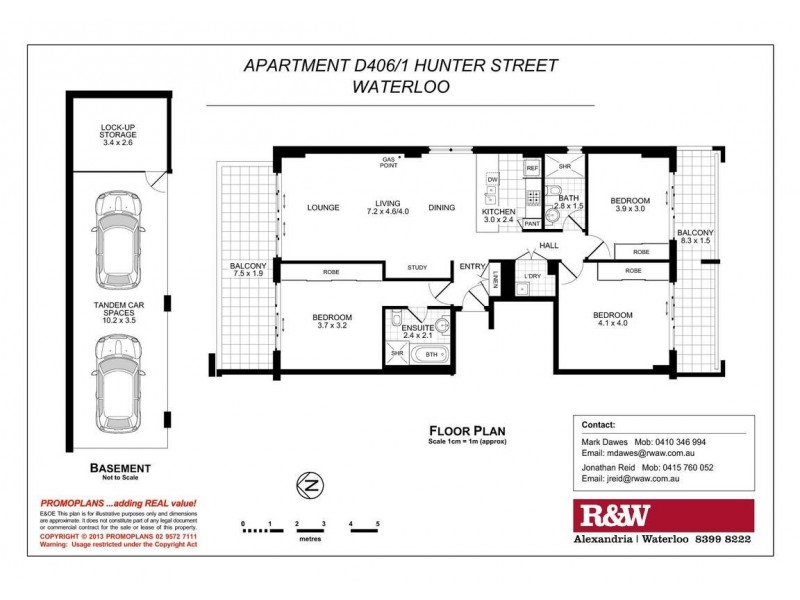 D406/1 Hunter Street, Waterloo NSW 2017 Floorplan