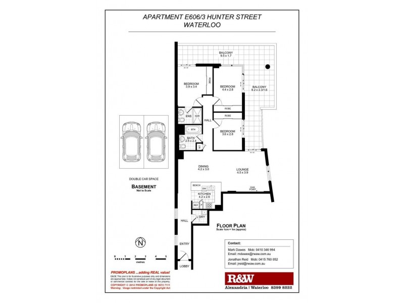 E606/3 Hunter Street, Waterloo NSW 2017 Floorplan