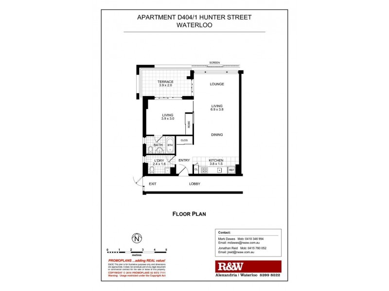 D404/1 Hunter Street, Waterloo NSW 2017 Floorplan
