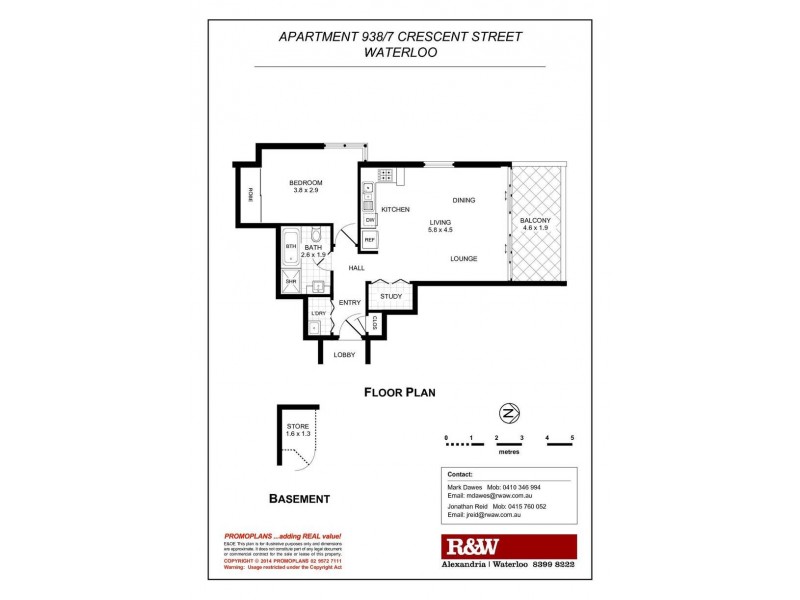 938/7 Crescent Street, Waterloo NSW 2017 Floorplan