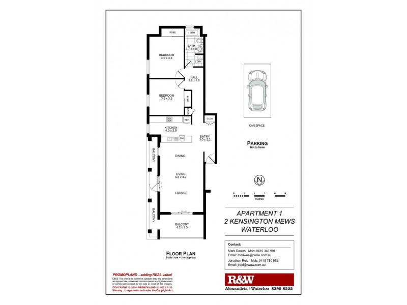 1/2 Kensington Mews, Waterloo NSW 2017 Floorplan
