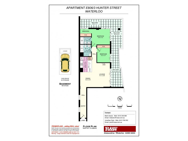 E806/3 Hunter Street, Waterloo NSW 2017 Floorplan