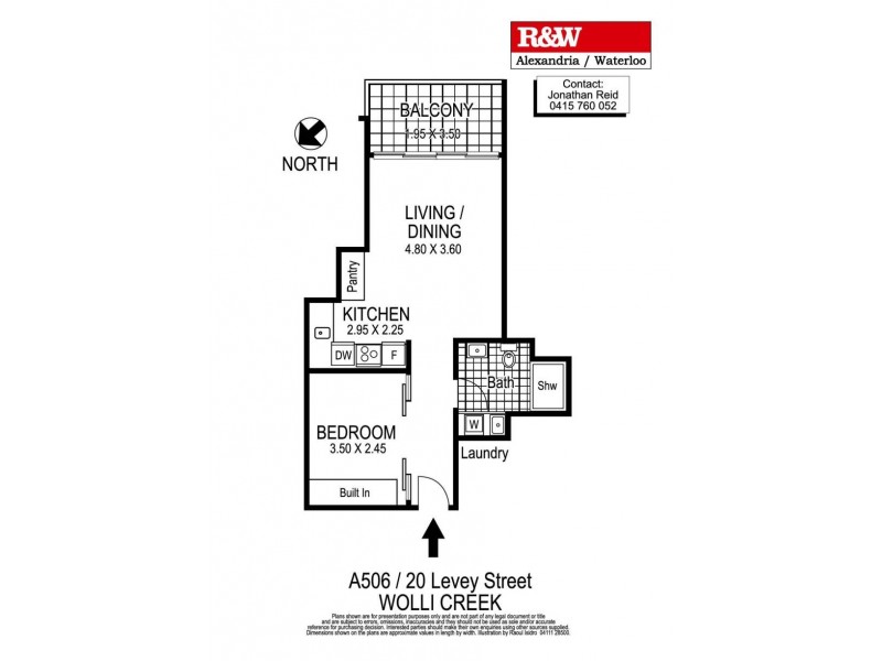 A506/20 Levey Street, Wolli Creek NSW 2205 Floorplan