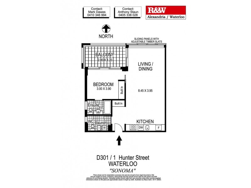 D301/1 Hunter Street, Waterloo NSW 2017 Floorplan