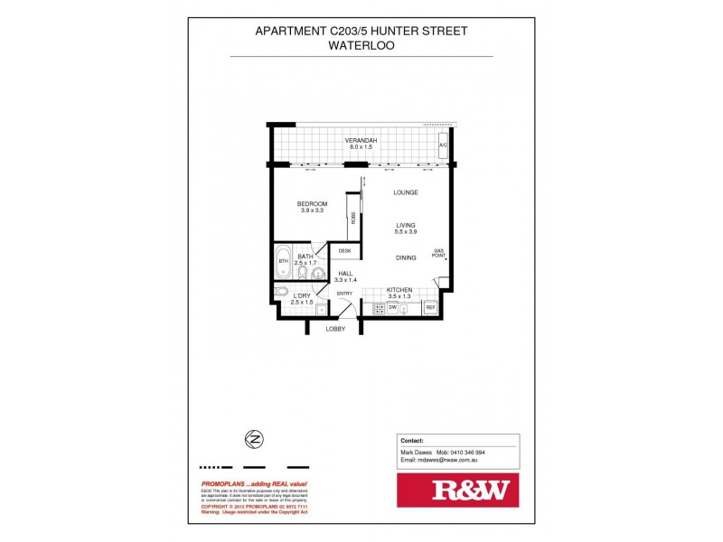 C203/5 Hunter Street, Waterloo NSW 2017 Floorplan