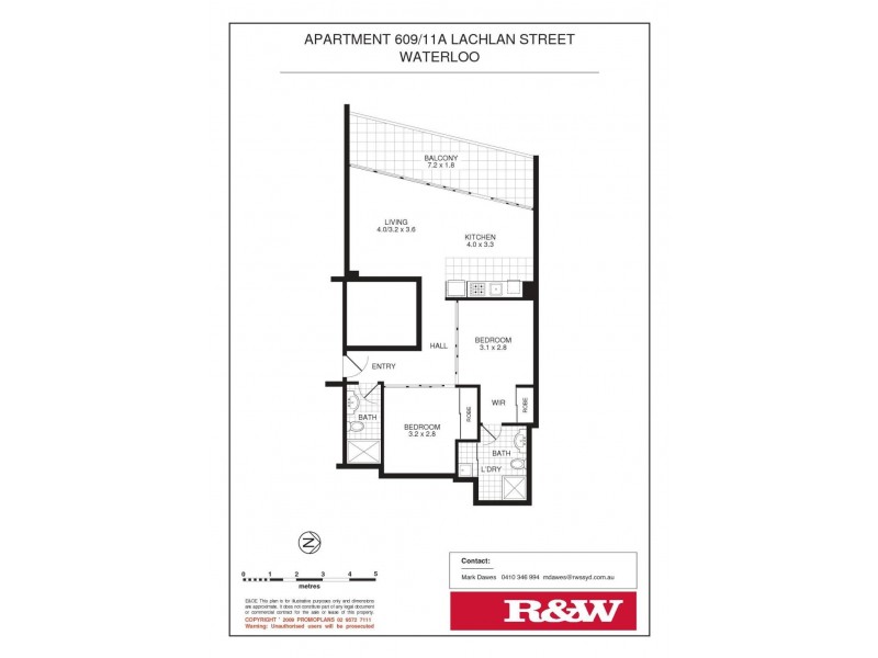 609/11A Lachlan Street, Waterloo NSW 2017 Floorplan