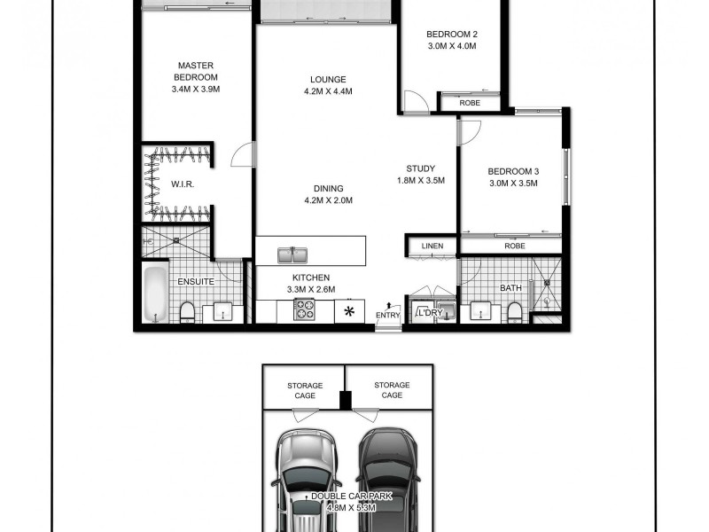502/828 Elizabeth Street, Waterloo NSW 2017 Floorplan