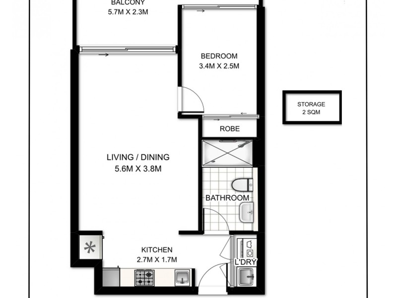 421/850 Bourke Street, Waterloo NSW 2017 Floorplan