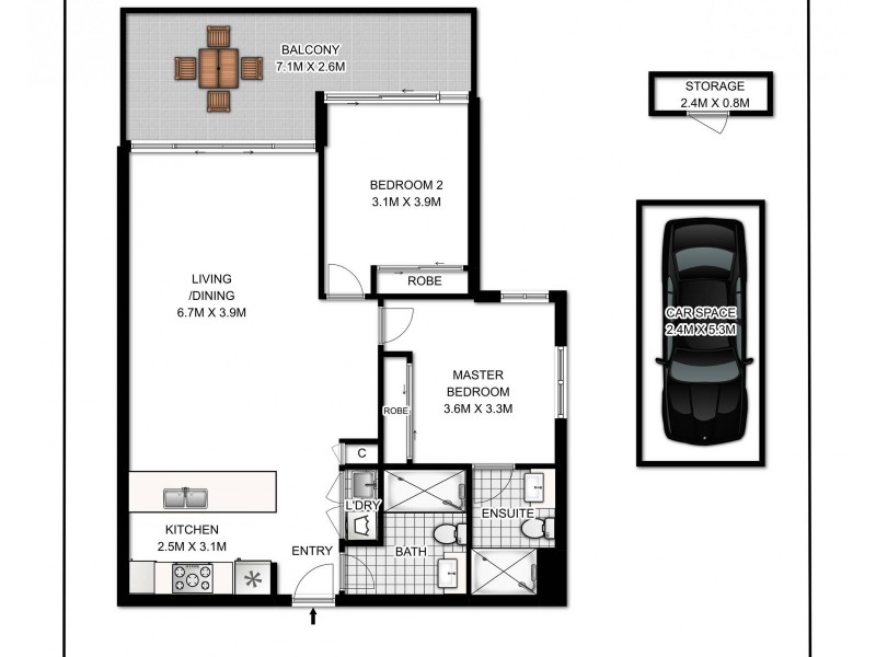 105/828 Elizabeth Street, Waterloo NSW 2017 Floorplan