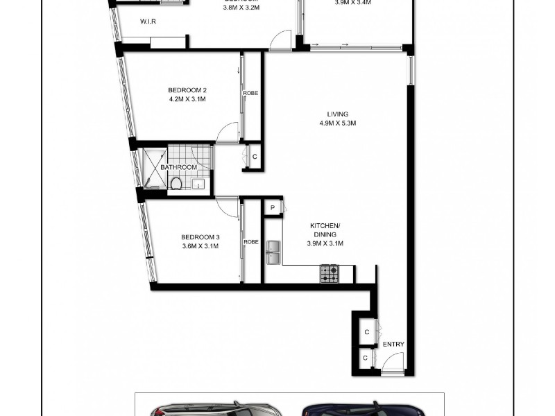 302/233-235 Botany Road, Waterloo NSW 2017 Floorplan