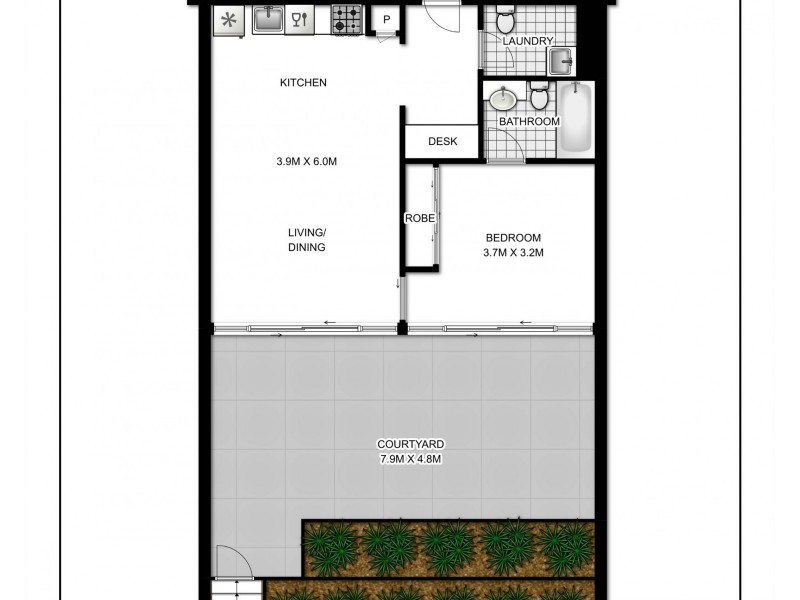 F202/7 Hunter Street, Waterloo NSW 2017 Floorplan