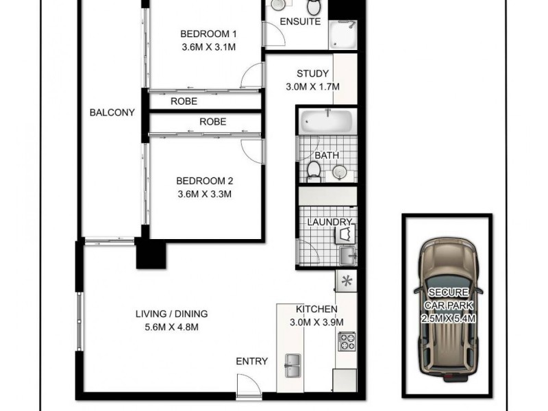 B405/9 Hunter Street, Waterloo NSW 2017 Floorplan