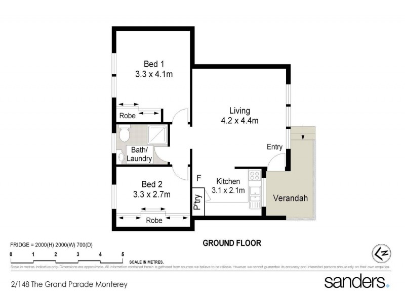 2/148 The Grand Parade, Monterey NSW 2217 Floorplan