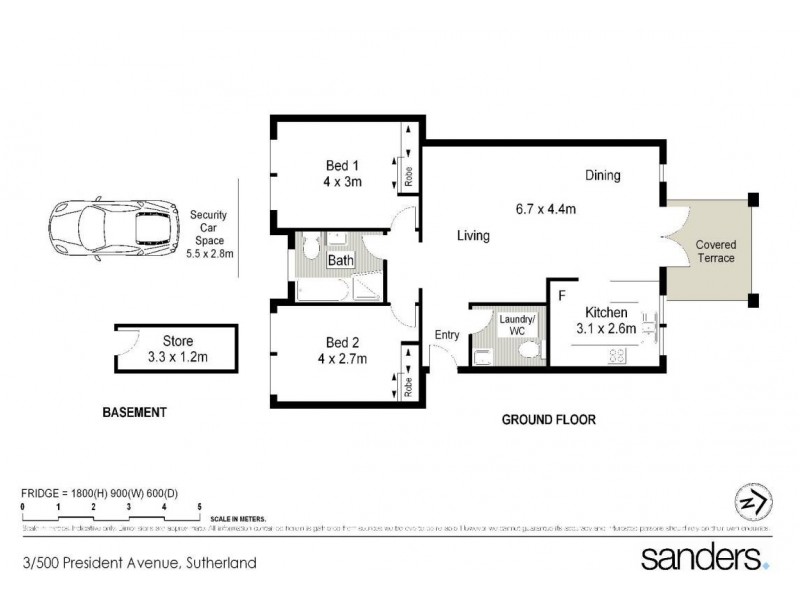 3/500 President Avenue, Sutherland NSW 2232 Floorplan