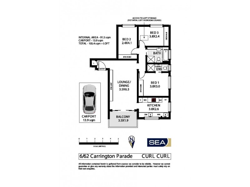6/62 Carrington Parade, Curl Curl NSW 2096 Floorplan