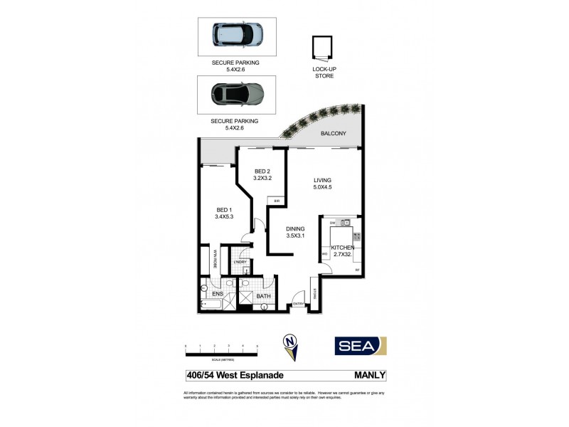 406/54 West Esplanade, Manly NSW 2095 Floorplan