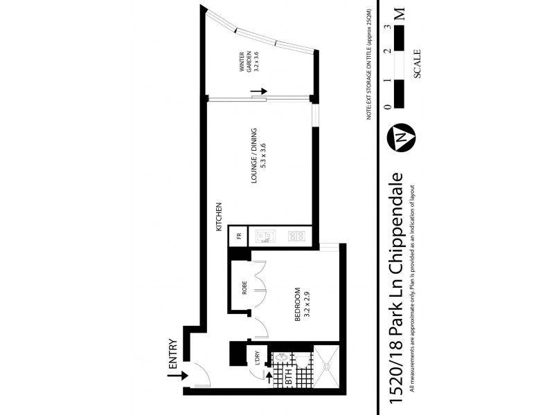 1520/18 Park Lane, Chippendale NSW 2008 Floorplan