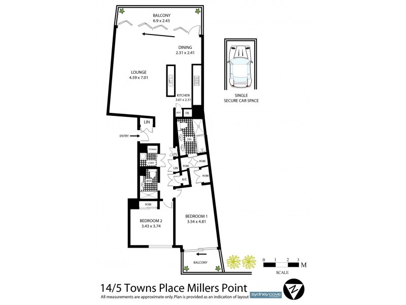 14/5 Towns Place, Walsh Bay NSW 2000 Floorplan