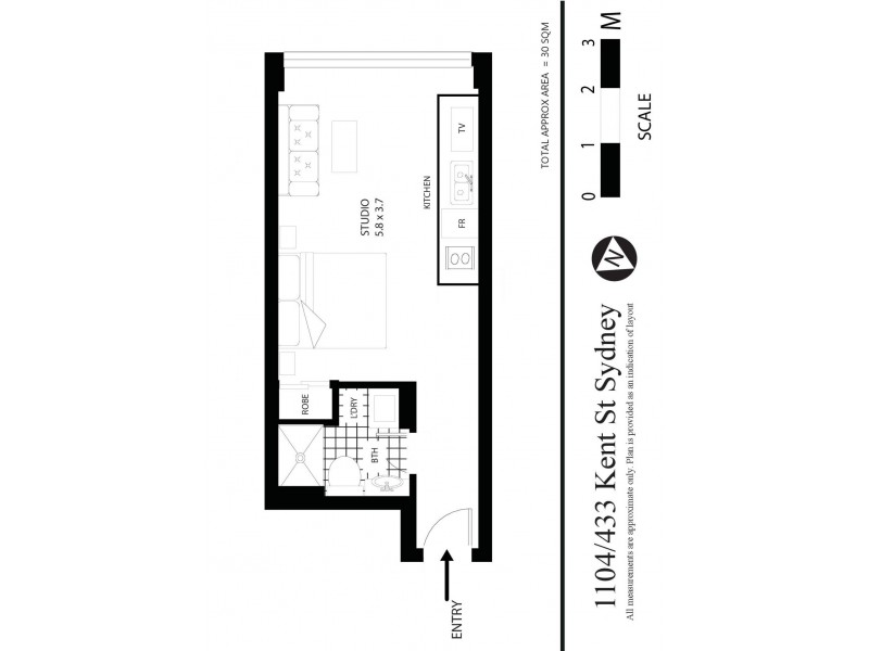 1104/433 Kent Street, Sydney NSW 2000 Floorplan