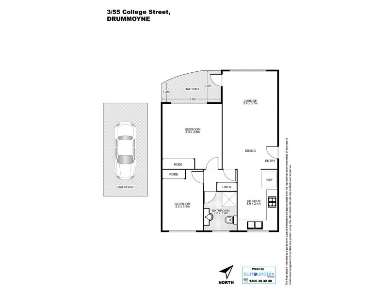 3/55 College Street, Drummoyne NSW 2047 Floorplan