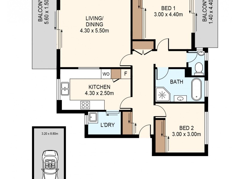 12/1-3 Second Avenue, Five Dock NSW 2046 Floorplan