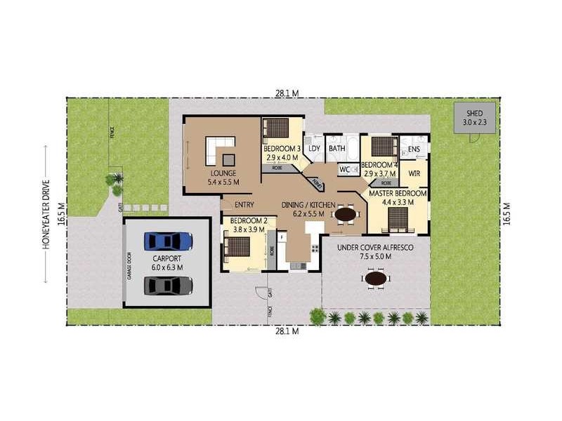 105 Honeyeater Drive, Burleigh Waters QLD 4220 Floorplan