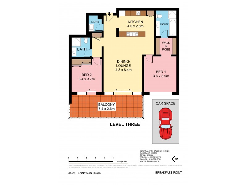 34/21 Tennyson Road, Breakfast Point NSW 2137 Floorplan