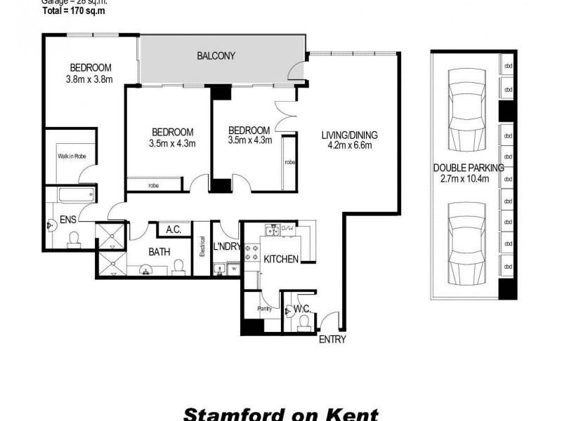1305/183 Kent Street, Sydney NSW 2000 Floorplan