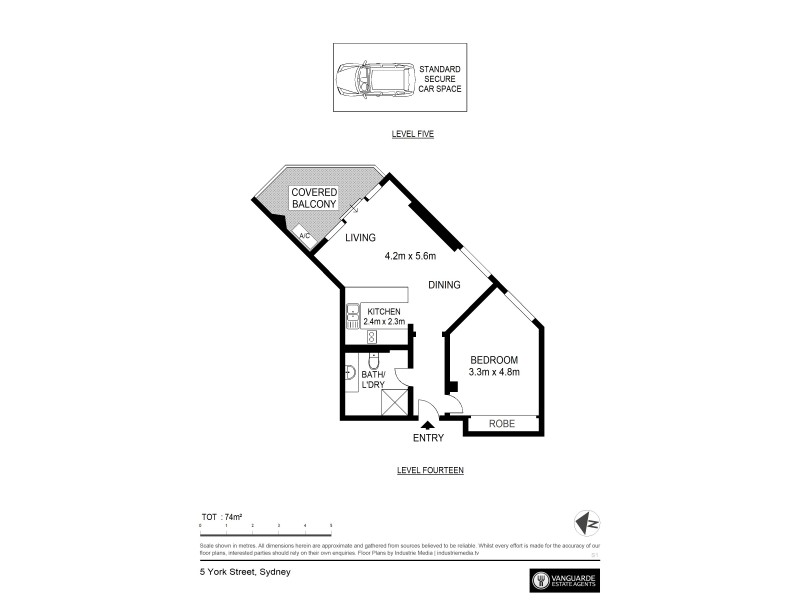 1408/5 York Street, Sydney NSW 2000 Floorplan