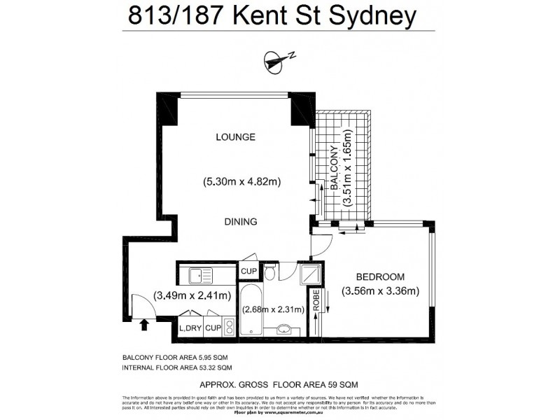 813/187 Kent Street, Sydney NSW 2000 Floorplan