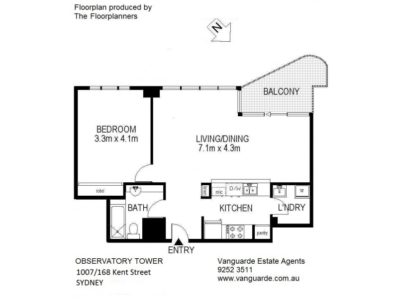 1007/168 Kent Street, Sydney NSW 2000 Floorplan
