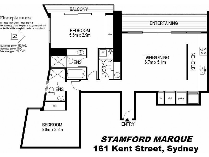 17D/161 Kent Street, Sydney NSW 2000 Floorplan