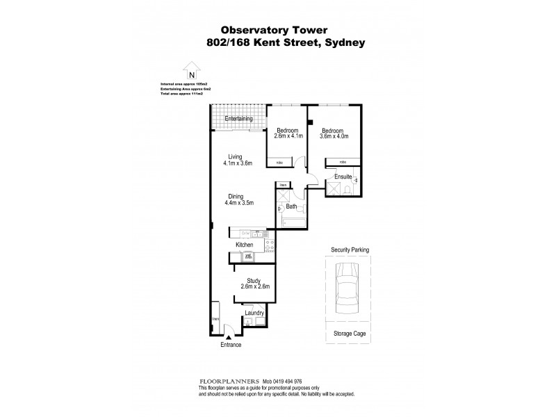 802/168 Kent Street, Sydney NSW 2000 Floorplan