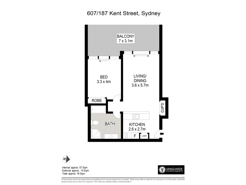 607/187 Kent Street, Sydney NSW 2000 Floorplan