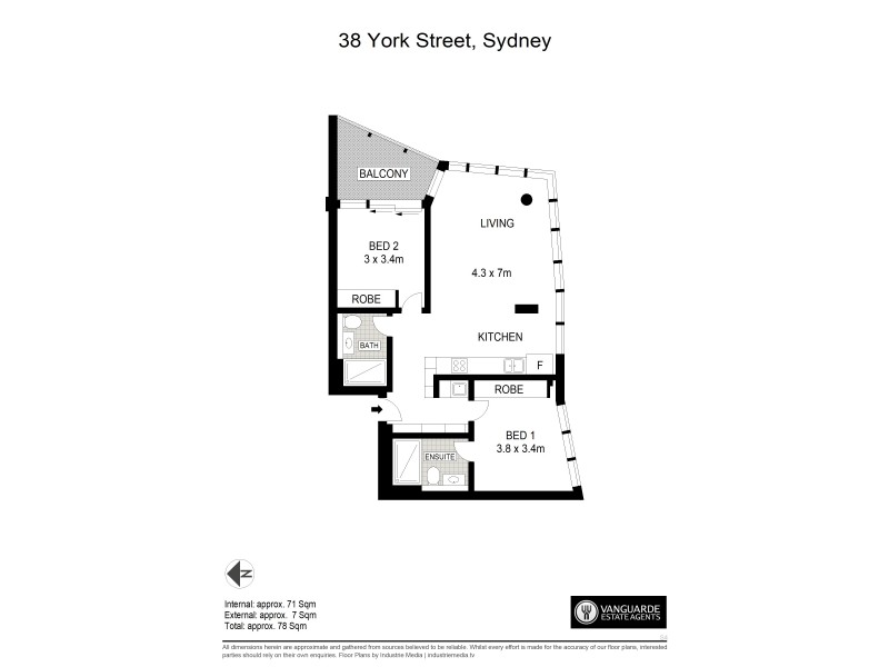 1307/38 York Street, Sydney NSW 2000 Floorplan
