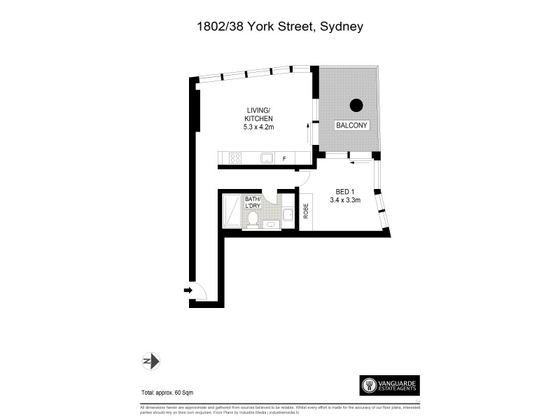 1802/38 York Street, Sydney NSW 2000 Floorplan