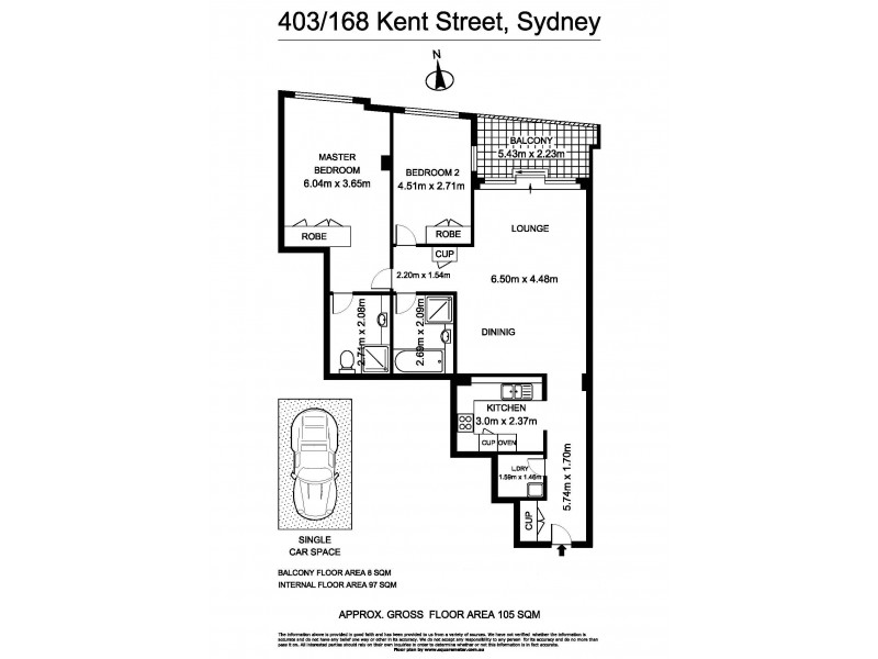 403/168 Kent Street, Sydney NSW 2000 Floorplan