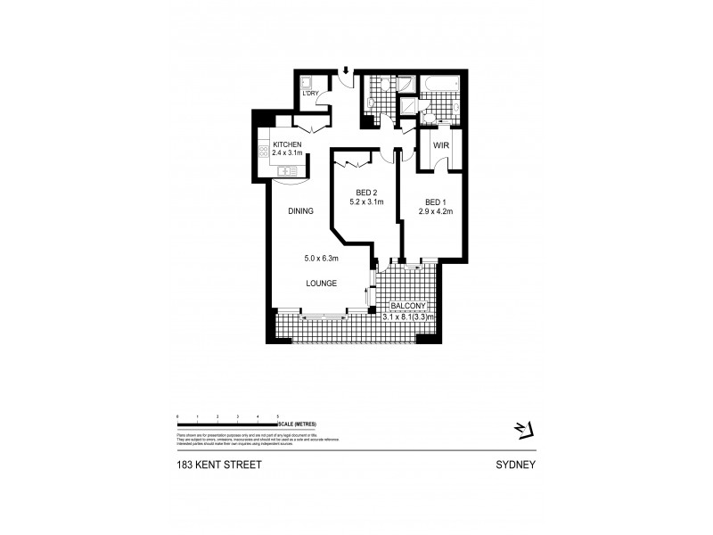 1211/183 Kent Street, Sydney NSW 2000 Floorplan