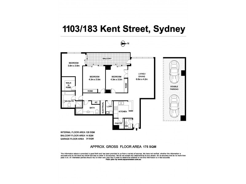 1103/183 Kent Street, Sydney NSW 2000 Floorplan