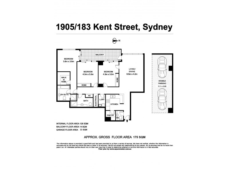 1905/183 Kent Street, Sydney NSW 2000 Floorplan