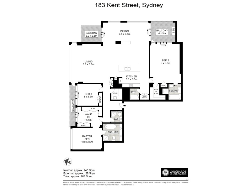 2506/183 Kent Street, Sydney NSW 2000 Floorplan