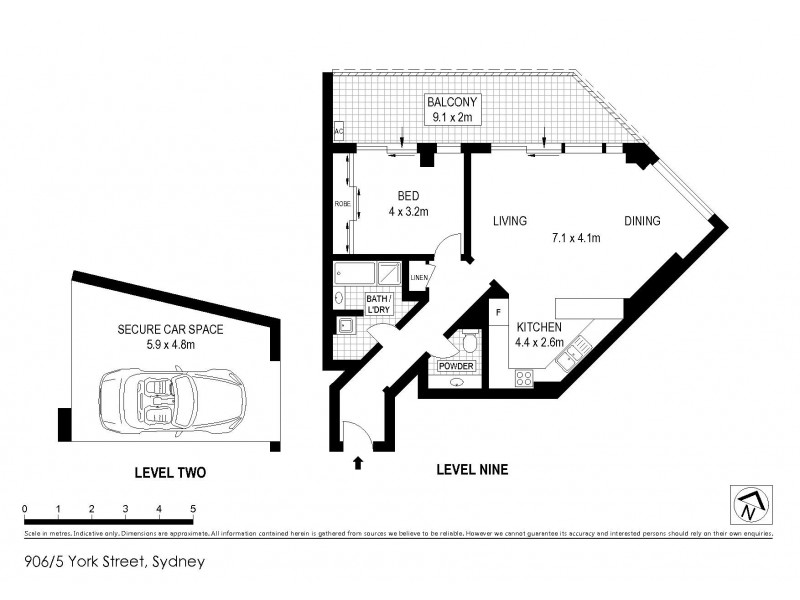 906/5 York Street, Sydney NSW 2000 Floorplan