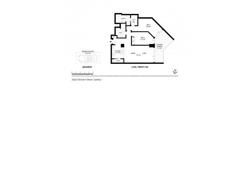 2602/183 Kent Street, Sydney NSW 2000 Floorplan